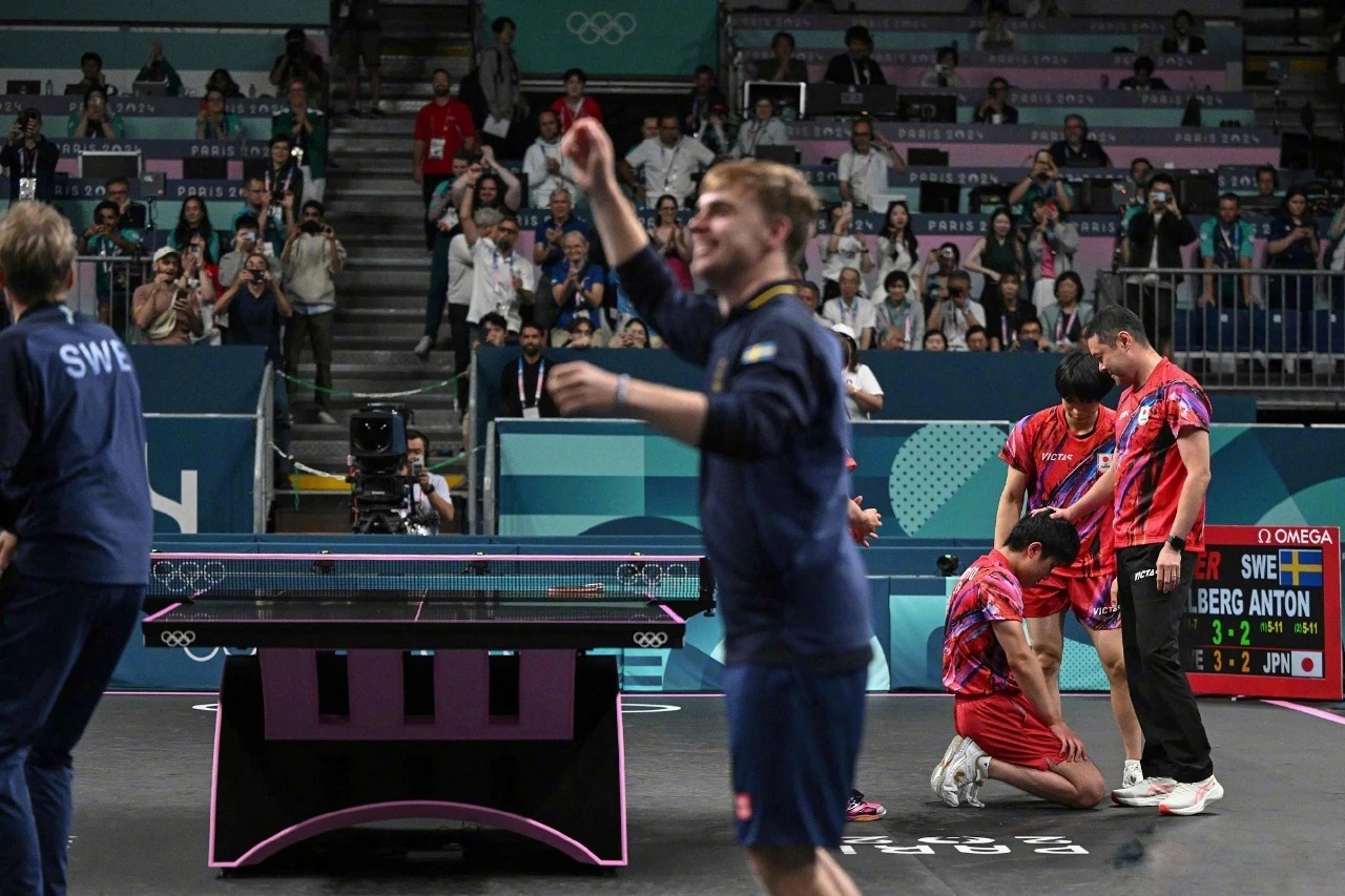 法国队横扫奥地利队,张本智和刷新纪录 法国队横扫奥地利队,张本智和刷新纪录